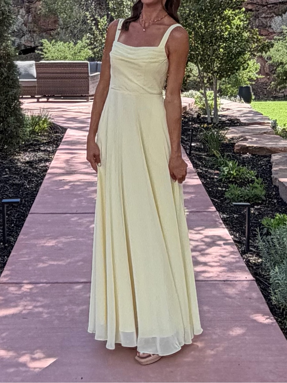 Azazie Pale Yellow Maxi Dress for Women